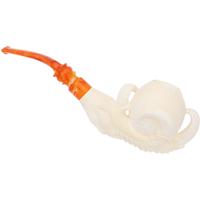 Turkish Estates Pipe Depot Meerschaum Carved Claw Holding Brandy (Erdogan) (with Case and Tamper) (Unsmoked)