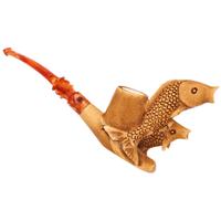 Turkish Estates Unknown Meerschaum Leaping Fish (with Case) (Unsmoked)