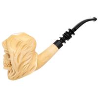 Turkish Estates Kenan Meerschaum Hooded Skull (with Case) (Unsmoked)