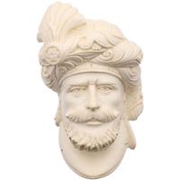 Turkish Estates Pipes Depot Meerschaum Bearded Man with Ornate Turban and Floral Details (Erdogan) (with Case) (Unsmoked)