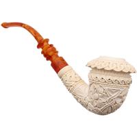 Turkish Estates SMS Meerschaum Arabesque Calabash (by Tekin) (with Case) (Unsmoked)