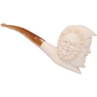 Turkish Estates CAO/Bekler Meerschaum Carved Moon and Sun (with Case) (Unsmoked)