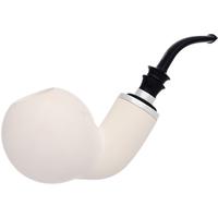 Turkish Estates IMP Meerschaum Smooth Bent Ball with Silver (with Case) (Unsmoked)