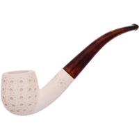 Turkish Estates Unknown Meerschaum Lattice Bent Billiard (with Case) (Unsmoked)