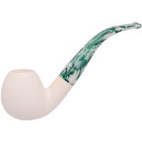 Turkish Estates SRV Meerschaum Spot Carved Bent Apple (with Case) (Unsmoked)