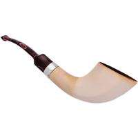 Turkish Estates IMP Meerschaum Smooth Paneled Horn with Silver (with Case)