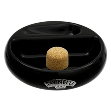 Ceramic Ashtray Pipe Knocker 1 Pipe - Black