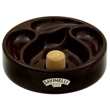 Ceramic Ashtray Pipe Knocker 3 Pipe - Brown