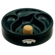 Ceramic Ashtray Pipe Knocker 3 Pipe - Green