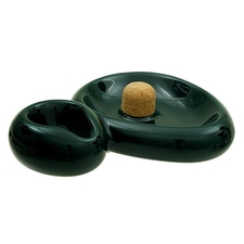 Sidecar Ceramic Ashtray Pipe Knocker 1 Pipe - Green