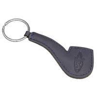 Blue Leather Keychain