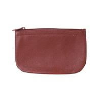 Genuine Leather Zip Tobacco Pouch Brown